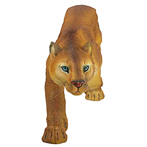 Image of Design Toscano Prowling American Mountain Cougar Indoor /Outdoor Garden Statue, 22 Inches Wide, 5 Inches Deep, 8 Inches High, Handcast Polyresin, Full Color Finish