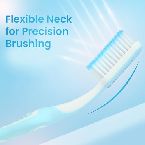 Image of Enshine Advance Clean+ Soft Toothbrush for Adults - Pack of 6 | Ultra Soft Tapered PBT Bristles | Tooth Brush Set with Non-Slip Grip | Manual Toothbrushes for Sensitive Gums & Enamel | Multi-Color