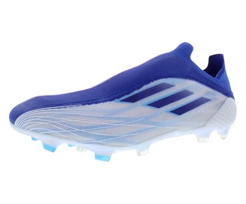 adidas X Speedflow FG Unisex Shoes Size 13.5, Color: Cloud White/Legacy Indigo/Sky Rush