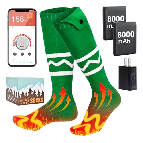 Heated Socks for Men Women with App Control, 8000mAh Battery Rechargeable, Electric Heating Warm...
