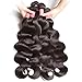ALI JULIA 10A Brazilian Virgin Body Wave Hair Weave 3 Bundles 100% Unprocessed Human Hair Weft Extensions Natural Color 95-100g/pc(12 14 16 inch)