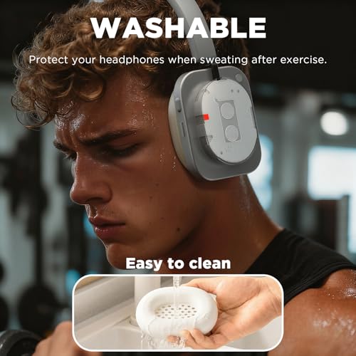 Funda protectora para almohadillas de auriculares Nothing Headphone (1) y Nothing Headphone (a) 2026, cubierta lavable y suave para orejeras (blanco roto) miniatura 5