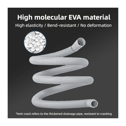 Tuyau de vidange pour machine à laver en EVA flexible de 2m - 3