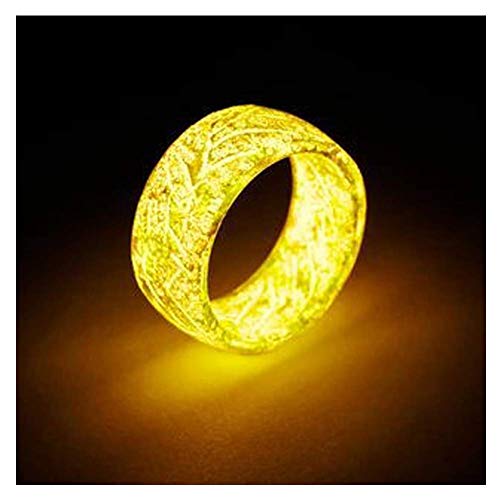 ECOSWAY Leuchtendes Leuchtende Ring Leuchtende Im Dunkeln Schmuck Unisex Dekoration für Damen Herren - Gelb, 9 Cover