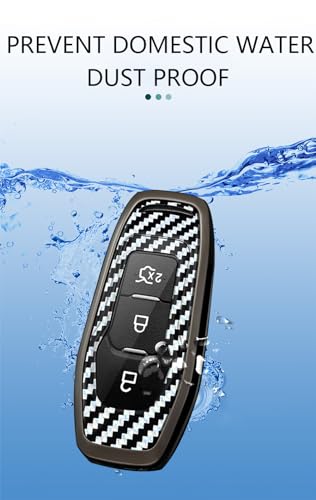 Coque de clé en métal Ford Explorer look carbone protection luxe 3 boutons - 6