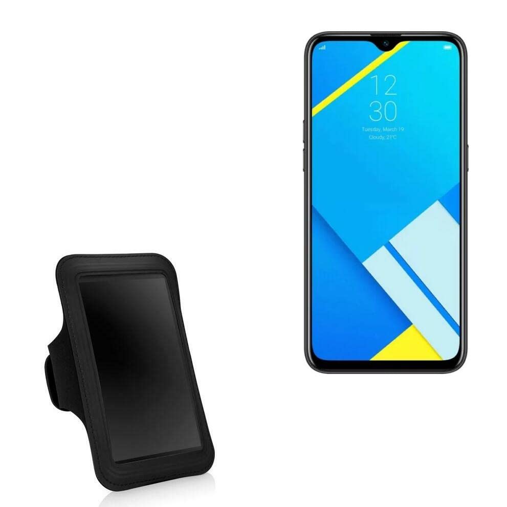 BoxWave Case Compatible with Realme C2s - Sports Armband, Adjustable Armband for Workout and Running for Realme C2s - Jet Black