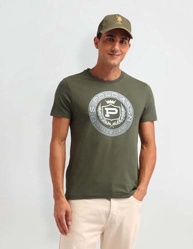 Image of U.S. POLO ASSN. Denim Co. Mens White Half Sleeve Cotton Fitted T-Shirt