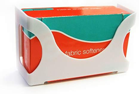 Gadjit Dryer Sheet Caddy | Plastic Dispenser Mounts on a Wall, Holds a Box of Fabric Softener Dryer Sheets, Keeps The Laundry Room Neater and More Organized (White)