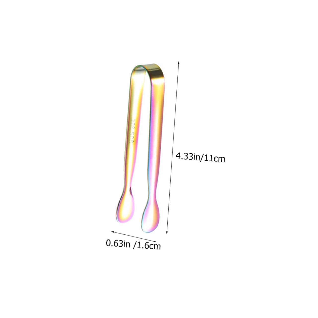 Cabilock Mini Stainless Steel Ice Clip 304 Steel Sugar Cube Tongs Portable Serving Tongs for Buffet Bbq Tea Party