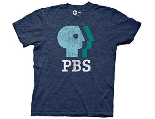 Ripple Junction PBS Adult Sky, Mint, Pistachio Distressed Logo Light Weight Crew T-Shirt MD Heather Navy Ripple Junction PBS Adult Sky, Mint, Pistachio Distressed Logo Light Weight Crew T-Shirt MD Heather Navy