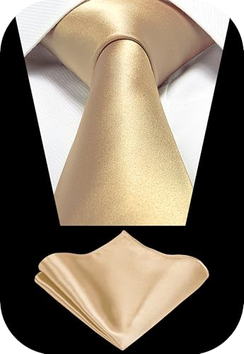 Image of TIE G Solid Satin Woven dyed Color Formal Black Necktie and Pocket Square Sets in Gift Box