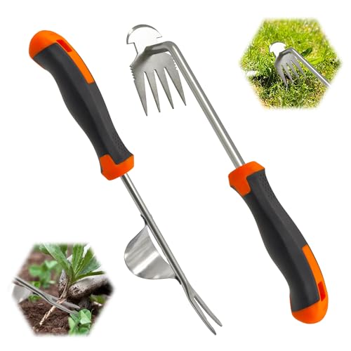 TINA Unkrautstecher Edelstahl mit Stiel 2 Stück Fugenkratzer Unkraut...