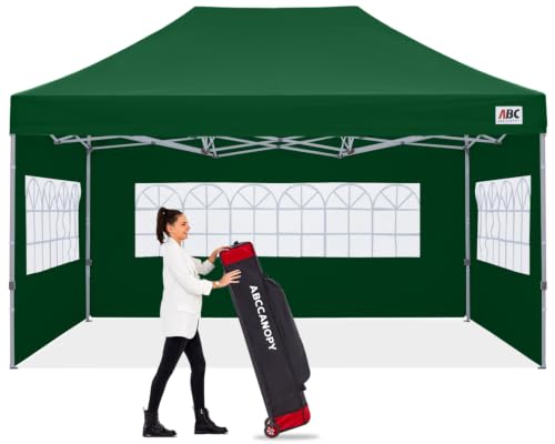Image of ABCCANOPY Pop up Canopy Tent with Elegant Church Window 8x12,Forest Green