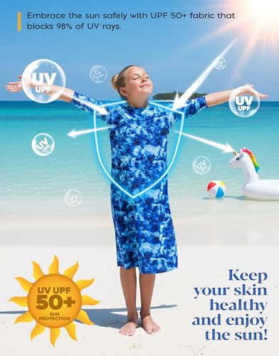 Image of Shira Modest Girls Swim Dress | 3 /4 Sleeve Swimdress, Full Coverage Bathing Suit | Tznius UPF 50+ Quick-Dry