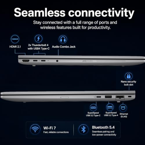 Image of HP ZBook 8 G1i Laptop, 16 inch FHD+, NVIDIA RTX 500 Ada 4GB, Intel Ultra 7 255H