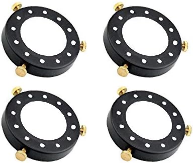 STGLIGHTING 4-Pack Industrial Classic Metallic Ornamental Ring Lighting Equipment For Pendant Mild Wall Mild Fixtures Lampshade Holder (Black)