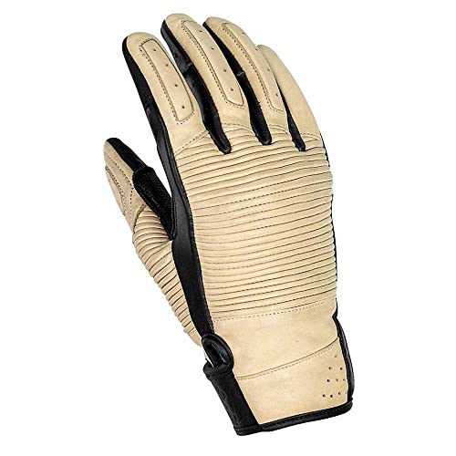 Gants Stella Rusty Stitches beige noir taille 10 L gants moto cuir