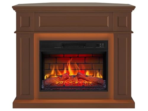 ArtiFlame Chimenea eléctrica Linz AF23BS Uni B Brown con iluminación LED, Efecto de Llama Realista, Ahorro de energía, instalación Independiente o en Esquina, Capacidad de calefacción hasta 30 m²