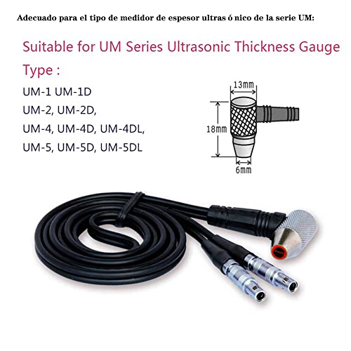 Medidor ultrasónico de espesor de 10MHz con transductor micro sonda rango 0.7 a 12mm para serie UM modelos UM-1 UM-2 UM-4 UM-5 miniatura 2