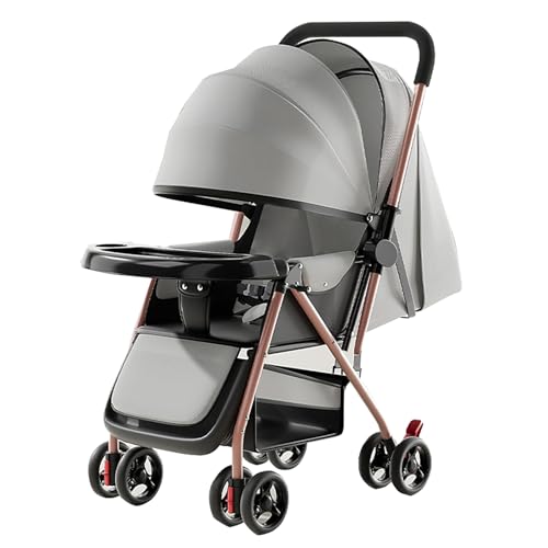 2 En 1 Silla De Paseo Bebé,Carrito,Carro Bebé,Carrito Bebé,3 Posición Reclinada,Cinturón De 5 Puntos,Posición Tumbada,Ligero,Impermeable(Gray)