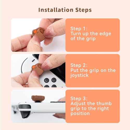 GeekShare 4PCS Capybara Thumb Grip Caps for Switch,Cute Silicone Joystick Caps,Soft Thumbstick Cover Compatible with Nintendo Switch/OLED/Switch Lite - Image 5