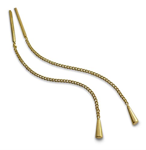 1 paire de boucles d'oreilles pendantes en forme de cône en or 585 14 carats Cover