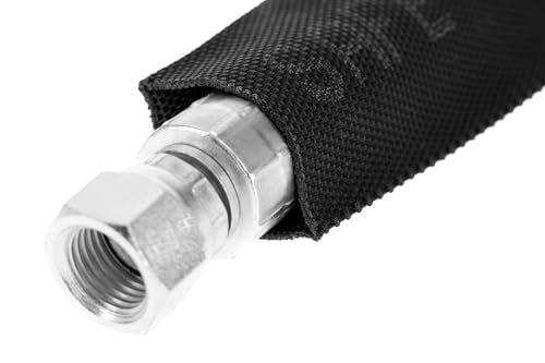 Image of Caplugs PTPS Series - Safeplast Safe-Sleeve, Woven Textile Hose & Cable Protector, Durable Black Polyester, 0.83 inch ID x 300' L, Hydraulic & Pneumatic Hoses, Construction, Manufacturing (108C300BK)