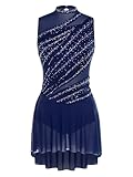 tunique patinage artistique sur mesure Le design rond Col et sans manches offre un look classique mais moderne, ce qui le rend adapté à divers styles de danse et occasions