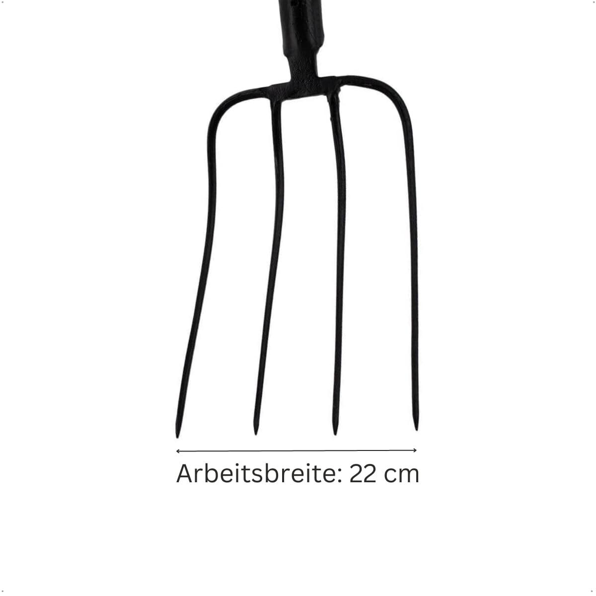 Rekord Dunggabel (Stahl, geschmiedet) mit 4 Zinken, Arbeitsbreite: ca. 22 cm, optional auch mit 130 cm Stiel verfügbar, Mistforke, Mistgabel, Forke, Kompostgabel