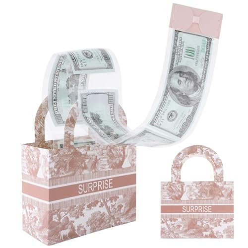 Litvana DIY Money Gift Box - Pull-Out Surprise Cash Box for Birthday Anniversary Christmas Pink