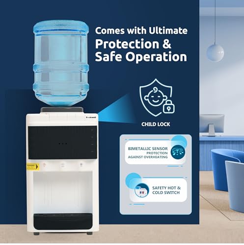 Image of Rockwell Pure Mini Table Top Water Dispenser | Hot, Cold & Normal Water | Compact Design | Child Lock Hot Tap | Ideal for Home & Office