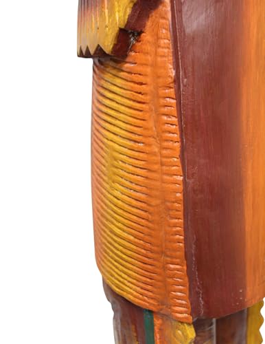 Estatua gigante de jefe indio tallada a mano de madera 59 in miniatura 7