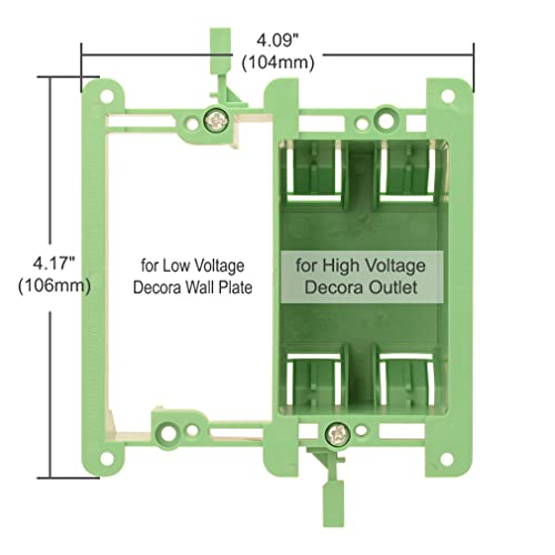 Yoemely Electrical Outlet Box, 2 Gang Outlet Box Combine With Low Voltage Mounting Bracket For Multi-Media Wall Plate Installation (Green, 3 Pack) #TOP1