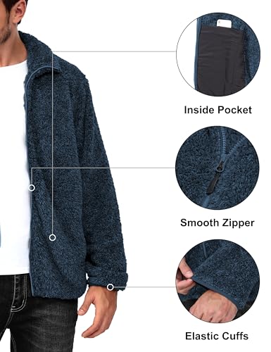 Image of Little Donkey Andy Men's Fleece Jacket, Full Zip Insulation Winter Coat Long Sleeve
