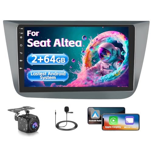 Inefala 2+64G Android 15 Autoradio CarPlay pour Seat Altea 2004-2015, Écran Tactile de 9 '' avec sans Fil CarPlay et Android Auto, Prise en Charge Navigation GPS Lien...