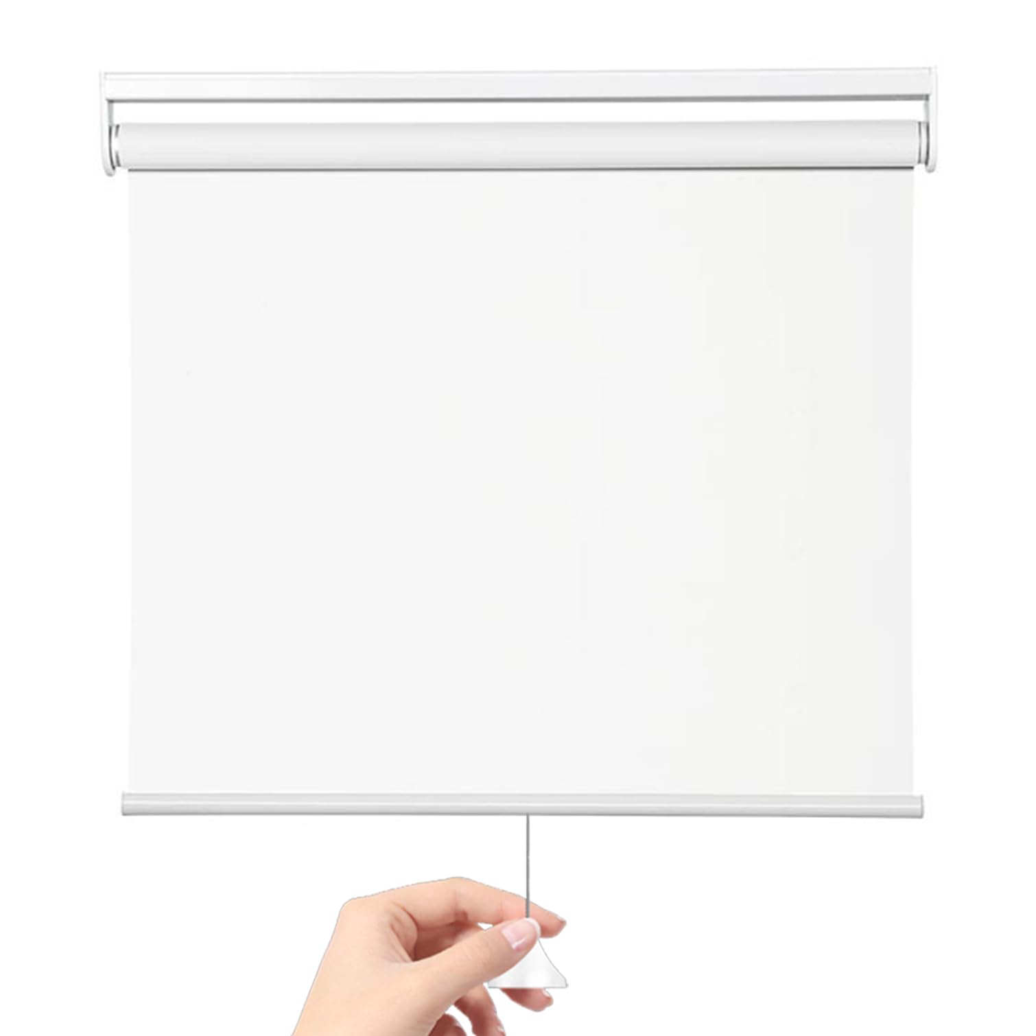 Tenda a Rullo a Senza Fili con Molla,Tende Oscurante per Finestre,Avvolgibile in Tessuto Isolante Termico,per Casa e Ufficio,Bianco,Personalizzate,Larghezza x Altezza (60cm x 160cm)