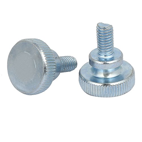 sourcingmap M6x12mm Flat Knurled Head Fully Threaded Thumb Screws Bolts Fastener 8pcs - Image 2