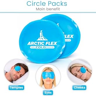 Arctic Flex Cold Eye Mask - Gel Ice Pack For Cool Sleeping, Dry Night Treatment - Reusable Hot Spa Therapy For Sleep, Skin Puffiness, Migraine, Soothing Headache - Soft Cooling Heating Compress Cover