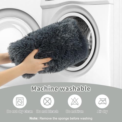 Aomig Hundebett Quadratisches Katzenbett Plüsch Katzendecke Flauschiges Hundebett Waschbar Hundematte Hundekissen Hundekorb Hundesofa für Kleine, Grosse, Mittelgroße Hunde Katzen (Hellgrau, 75*50*8cm)