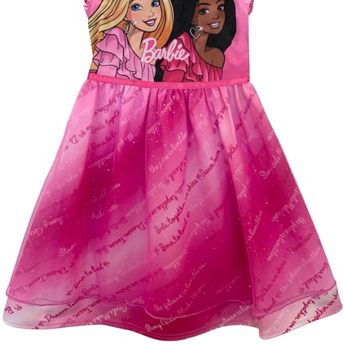 Komar Kids Barbie Toddler Girls Nightgown with Scrunchie - Dress Up Fantasy Gown Pajamas4