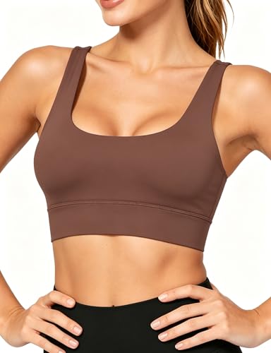 Image of Buauty Sports Bras for Women, High Support Sport Bra Workout Built in Bra Scoop Neck U Back Yoga Sports Bra