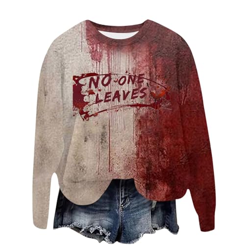 Sweatshirt femme imprimé oversize gris col rond taille L