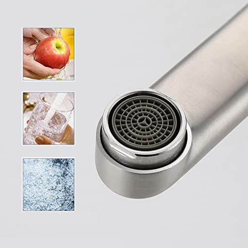 Grifo monomando para fregadero de cocina en acero inoxidable cepillado de alta gama 4