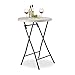 Produktbild Relaxdays Stehtisch klappbar rund, Bistrotisch HxBxT: 110 x 80 x 80 cm, Kunststoff, Wetterfest, Metallgestell, weiß