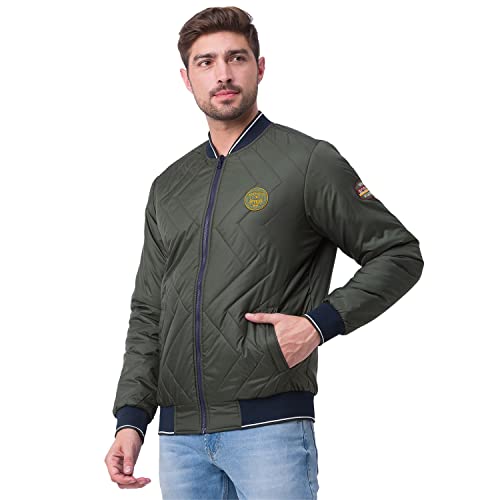 Image of Spykar Charcoal Standard Length Polyester Full Sleeve Casual Jacket For Men