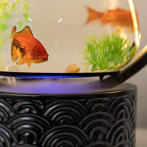 Crapelles Indoor Large Tabletop Fountain,Lotus Cascading Waterfall And Guest Greeting Tree,Transparent Fish Tank Aquarium,Landscape Of Home/Office Classic Decor,Gift For Father’S Day/Wedding/Business thumb #4