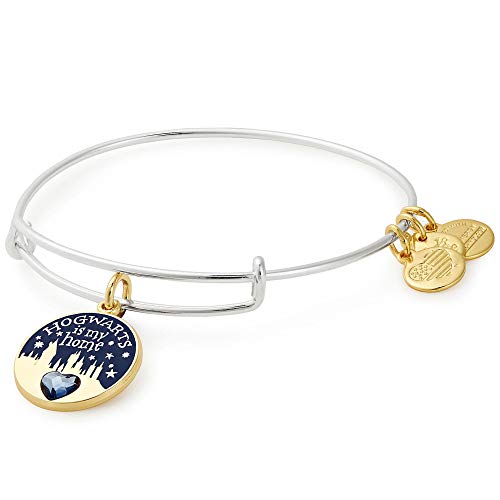 Alex and Ani Women's Harry Potter Hogwarts is My Home Bangle Two Tone Bracelet, Shiny Silver