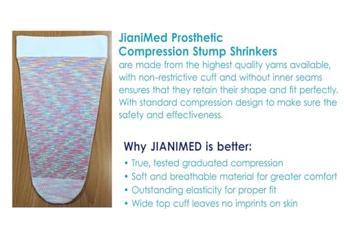 Image of Prosthetic Stump Shrinkers-Above Knee, 35cm, Compression, 20-30, Amputee Socks, Space Dyed, Taiwan Excellence L