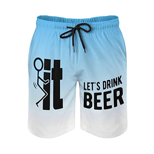Let' Drink Beer Mens Swim Trunks Quick Dry Beach Shorts with Mesh Lining Swimwear Bathing Suits3