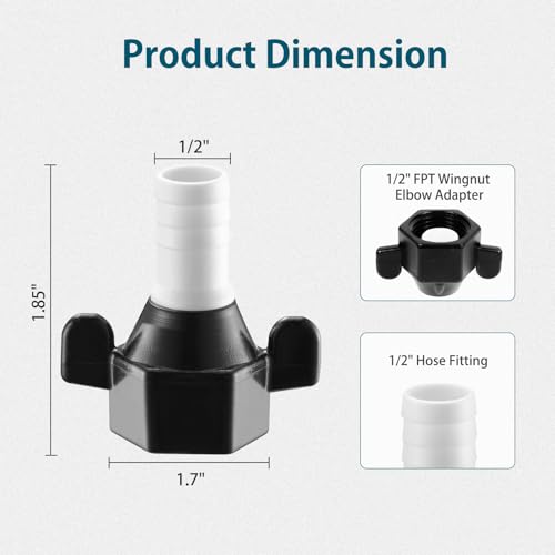 Image of WASSERMANN RV Plumbing Parts, 1 /2 inchNPSF-1 /2 inchBarb Straight Swivel Adapter, RV Water Pump Fittings for Water Pump Strainer & RV Water Pumps, Nylon, 2 Pack